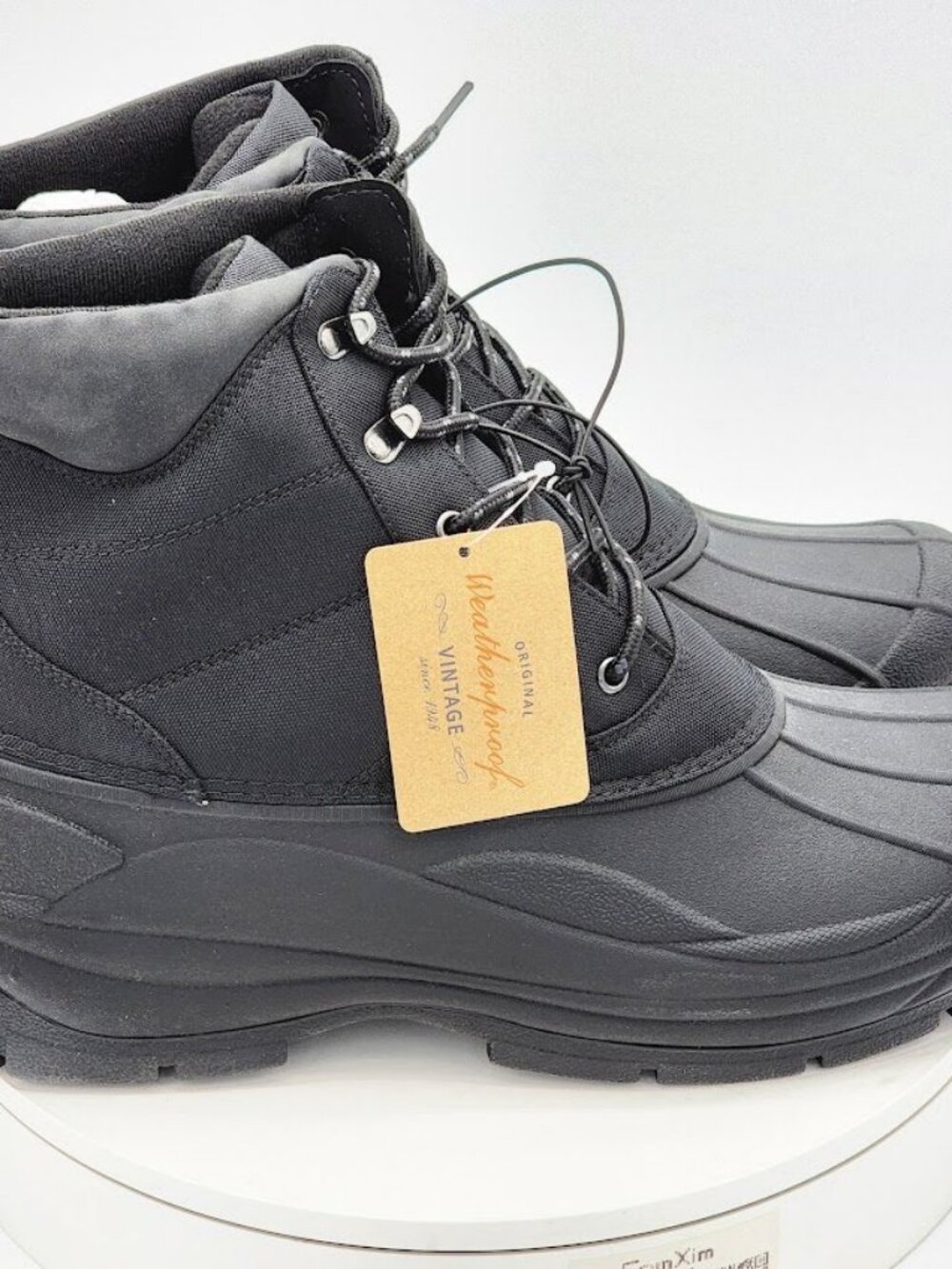 Weatherproof Vintage Jack Men’s Size 10 Black Waterproof Winter Snow Boots - Picture 3 of 11